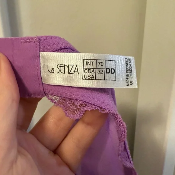 La Senza Vintage Push-Up‎ Bra Purple Lace 32DD Y2K Lingerie Padded Underwire - Picture 6 of 8